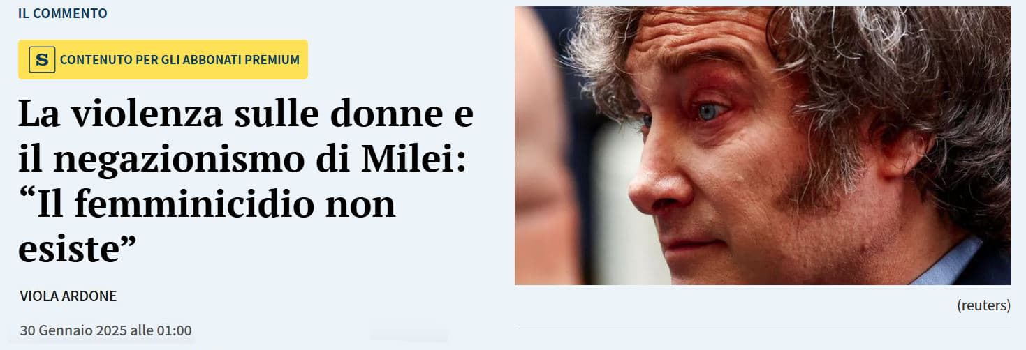 Milei articolo Viola Ardone La Stampa